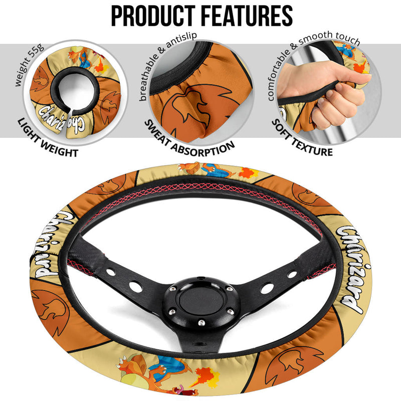 Charizard Pokemon Premium Car Steering Wheel Cover