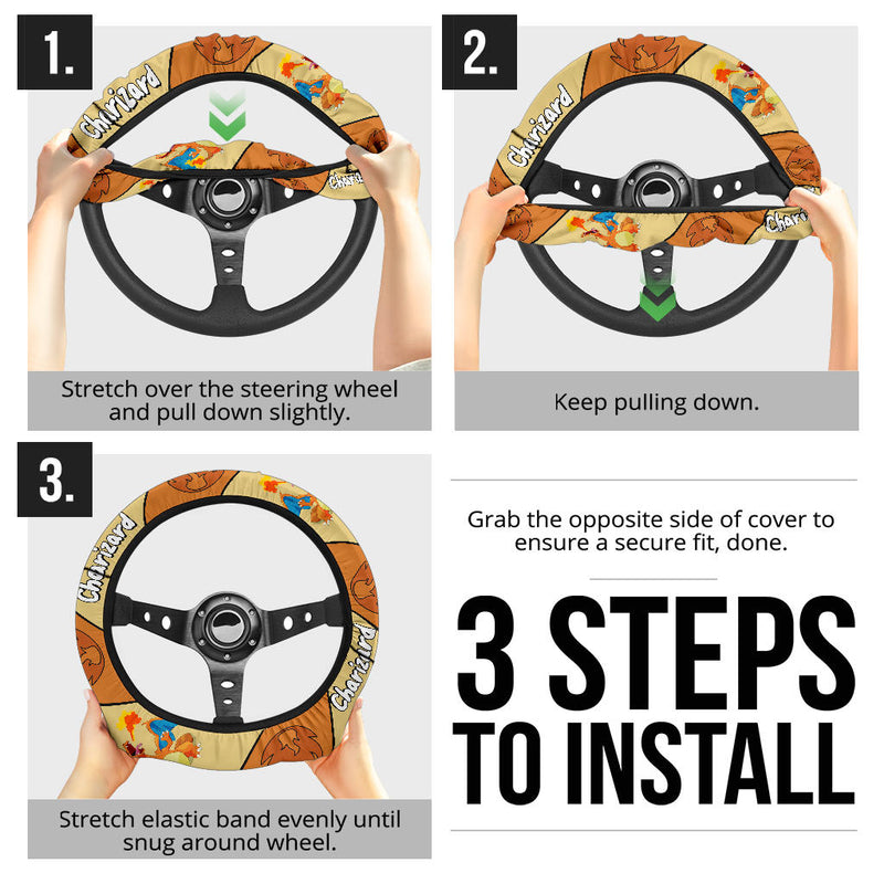 Charizard Pokemon Premium Car Steering Wheel Cover