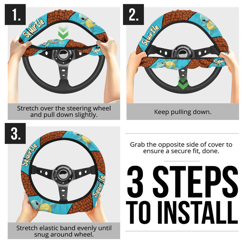 Squirtle Pokemon Premium Car Steering Wheel Cover