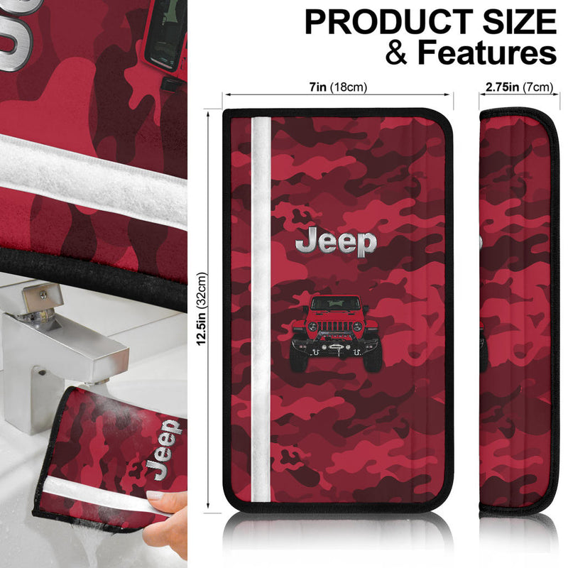 Red Jeep Camouflage Car Seat Belt Cover Custom Car Accessories