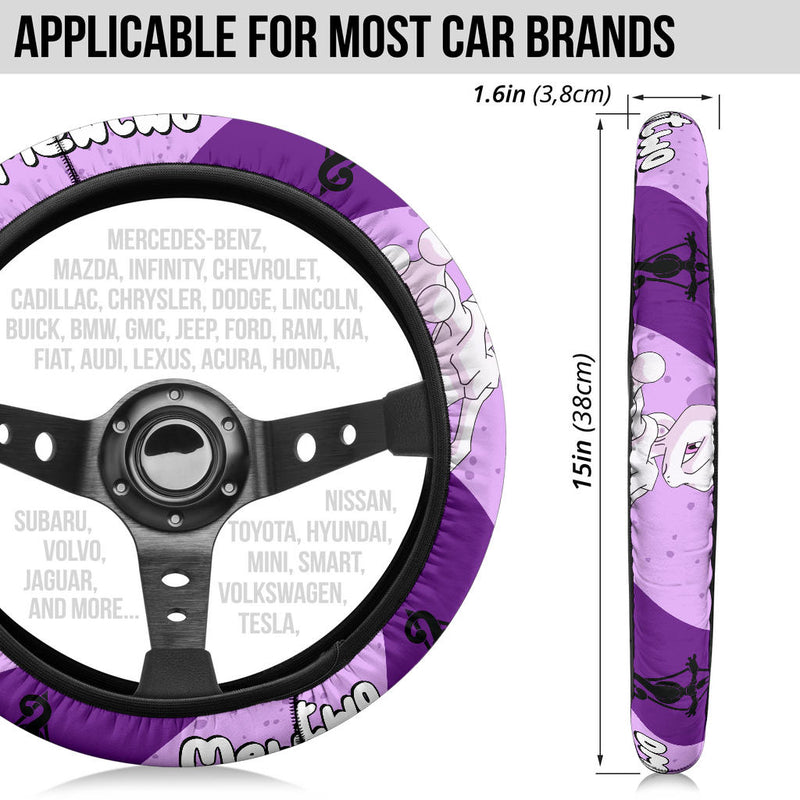 Mewtwo Pokemon Steering Wheel Cover