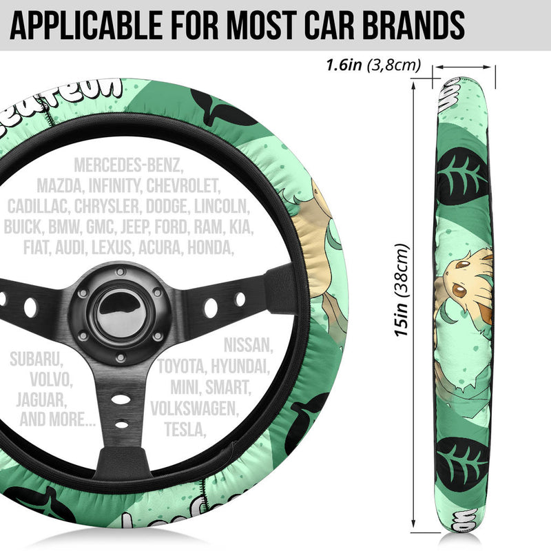 Leafeon Pokemon Steering Wheel Cover