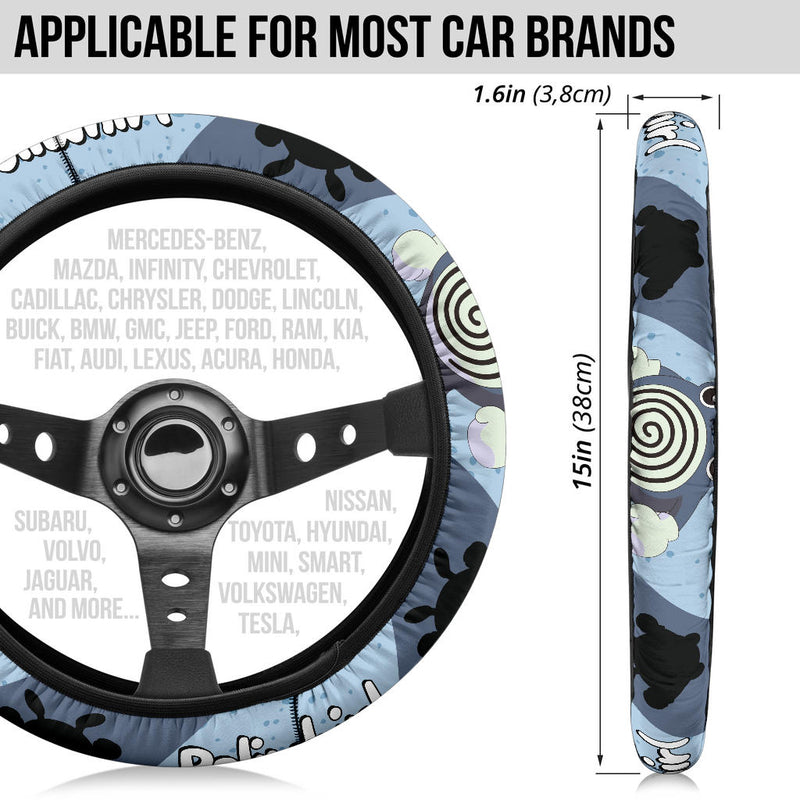 Poliwhirl Pokemon Steering Wheel Cover