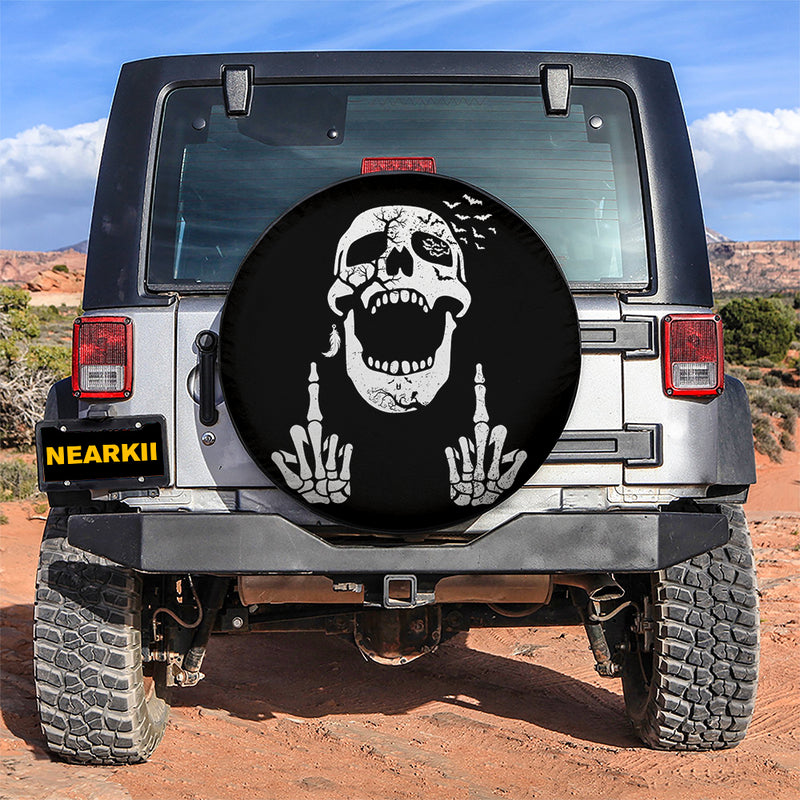 Halloween Funny Skull Car Spare Tire Covers Gift For Campers