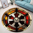 Galactic Empire Logo Stained Glass Round Rug