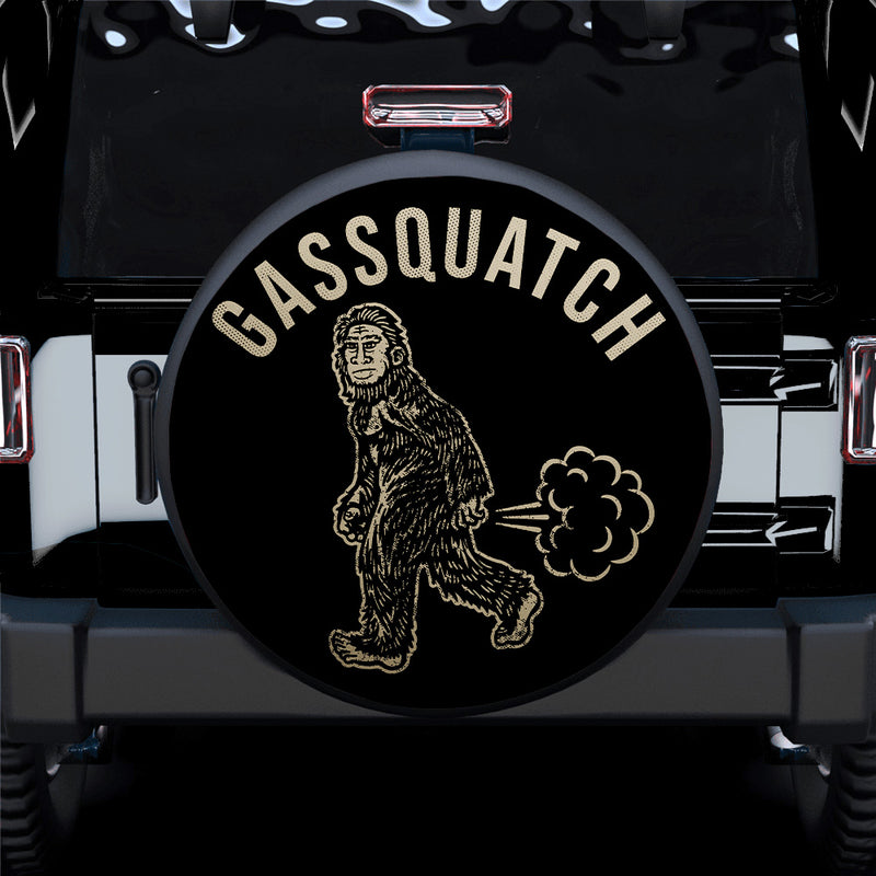 Gassquatch Funny Bigfoot Sasquatch Jeep Car Spare Tire Covers Gift For Campers