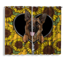 German Shepherd Sunflower Zipper Window Curtain