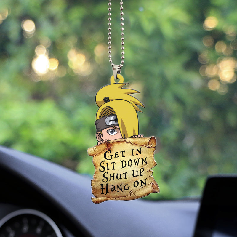 Get In Sit Down Shut Up Hang On Deidara Akatsuki Car Ornament Custom Car Accessories Decorations