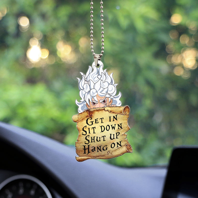 Get In Sit Down Shut Up Hang On Luffy Gear 5 One Piece Anime Car Ornament Custom Car Accessories Decorations