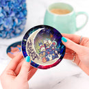 Ghibli Character Love You To The Moon Galaxy Ceramic Drink Coasters