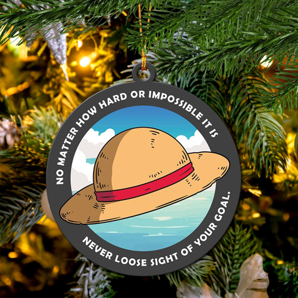 Luffy Hat One Piece Mica Ornament Perfect Gift For Holiday