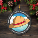 Luffy Hat One Piece Mica Ornament Perfect Gift For Holiday