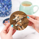 Giraffe Wood Ceramic Drink Coasters