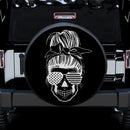 American Messy Bun Girl Skull Sunglasses Car Spare Tire Cover
