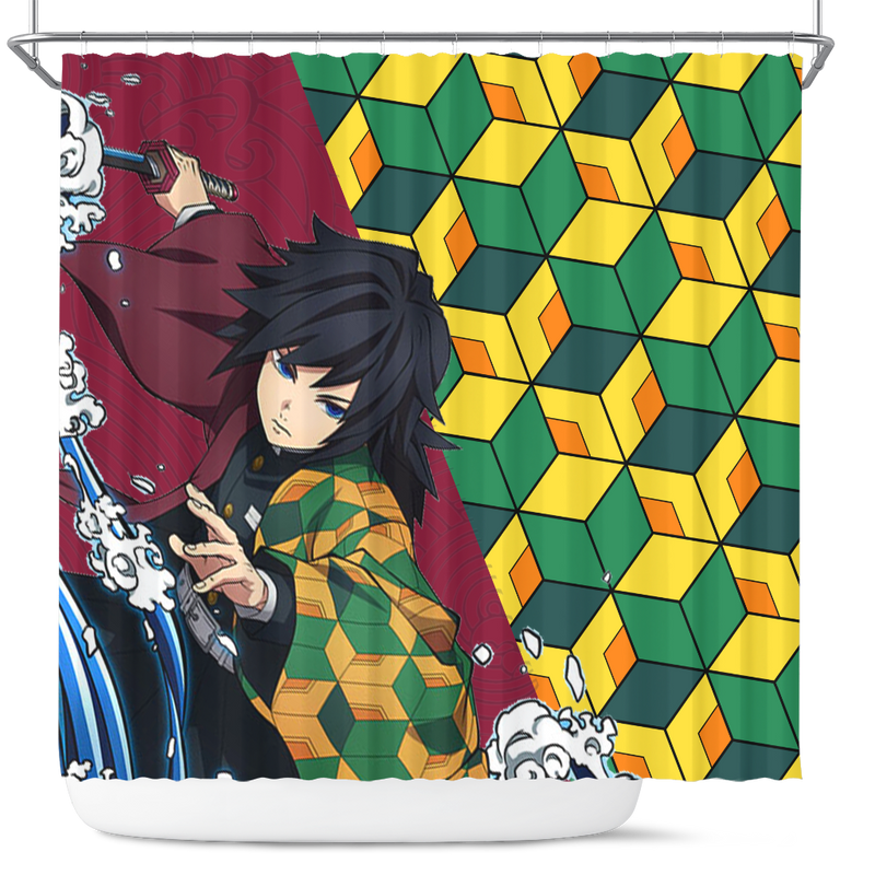 Giyu Tomioka Demon Slayer Kimetsu No Yaiba Anime Shower Curtain