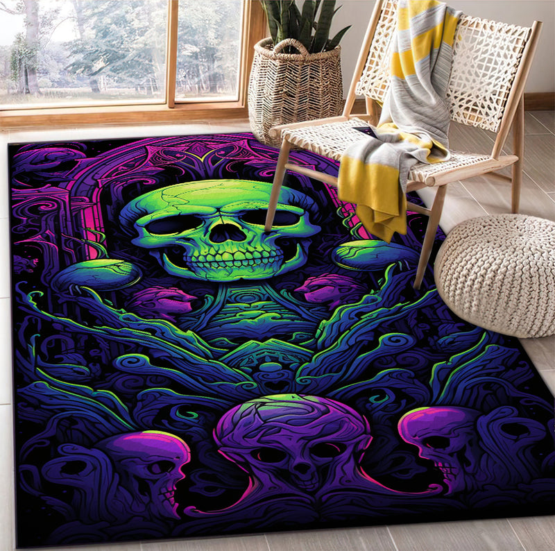 God Rider Skull Carpet Rug Home Room Decor