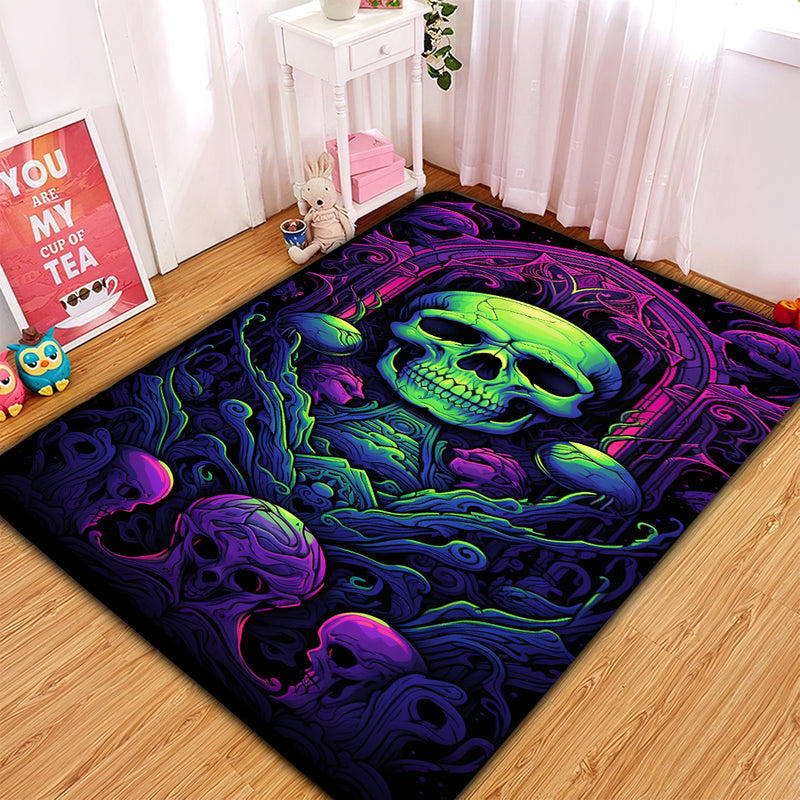 God Rider Skull Carpet Rug Home Room Decor