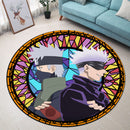 Gojo Vs Kakashi Stained Glass Round Rug