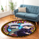 Gojo Vs Kakashi Stained Glass Round Rug