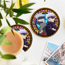 Gojo Vs Kakashi Stained Glass Drink Coasters