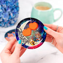 Goku Chichi Dragon Ball Love You To The Moon Galaxy Ceramic Drink Coasters