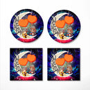 Goku Chichi Dragon Ball Love You To The Moon Galaxy Ceramic Drink Coasters