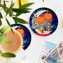 Goku Chichi Dragon Ball Love You To The Moon Galaxy Ceramic Drink Coasters