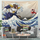 Goku Vs Vegeta The Great Wave Tapestry Room Decor