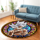 Goku Ultra Instinct Stained Glass Round Rug