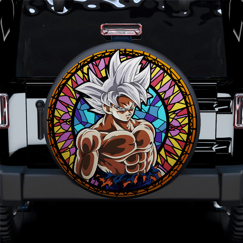 Goku Ultra Instinct Stained Glass Car Spare Tire Cover