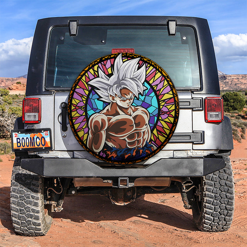 Goku Ultra Instinct Stained Glass Car Spare Tire Cover