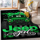 Green Jeep Girl Halloween Rectangular Area Rug