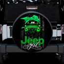 Green Jeep Girl Car Spare Tire Cover
