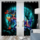 Greninja Satoshi And Mega Lucario Moonlight Halloween Window Curtain