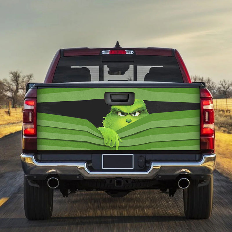 The Grinch Peeking Truck Tailgate Decal Sticker