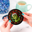 Grinch Christmas Stained Glass Drink Coasters