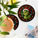 Grinch Christmas Stained Glass Drink Coasters