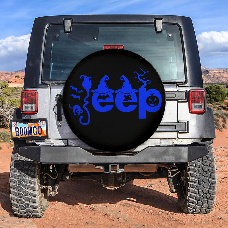 Halloween Jeep Blue Car Spare Tire Covers Gift For Campers