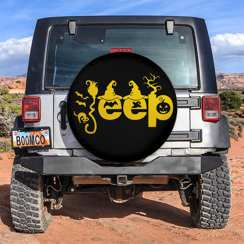 Halloween Jeep Yellow Car Spare Tire Covers Gift For Campers