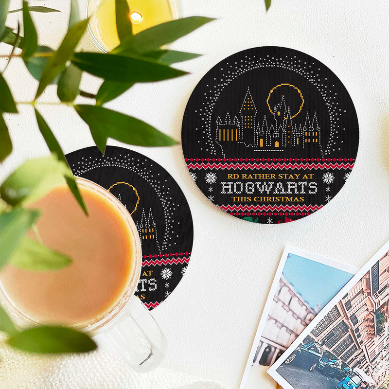 Harry Potter Hogwarts Christmas Ceramic Drink Coasters
