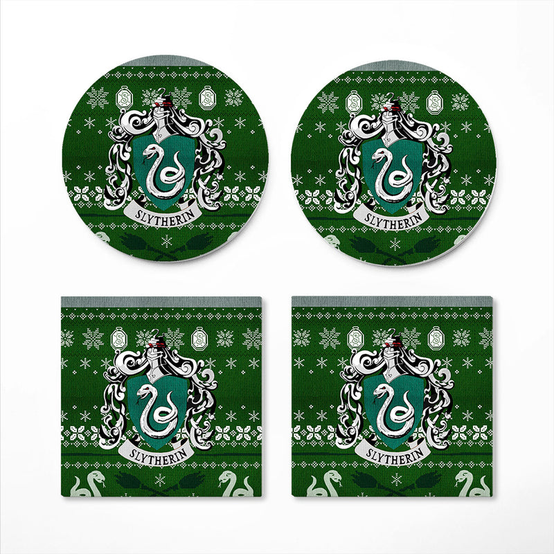 Harry Potter Slytherin Christmas Ceramic Drink Coasters