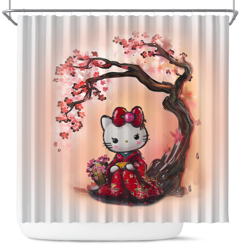 Hello Kitty Cherry Blossom Japan Shower Curtain
