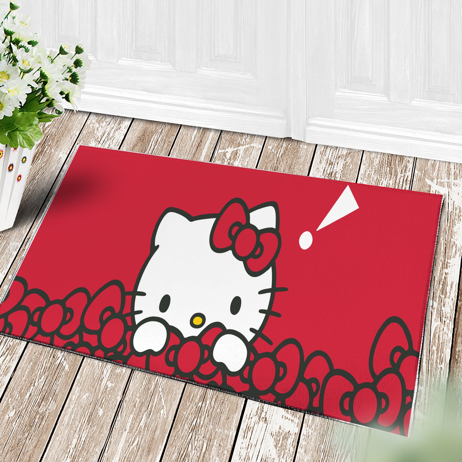 Red Hello Kitty Doormat Home Decor