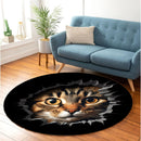 Hiden Cat Round Rug