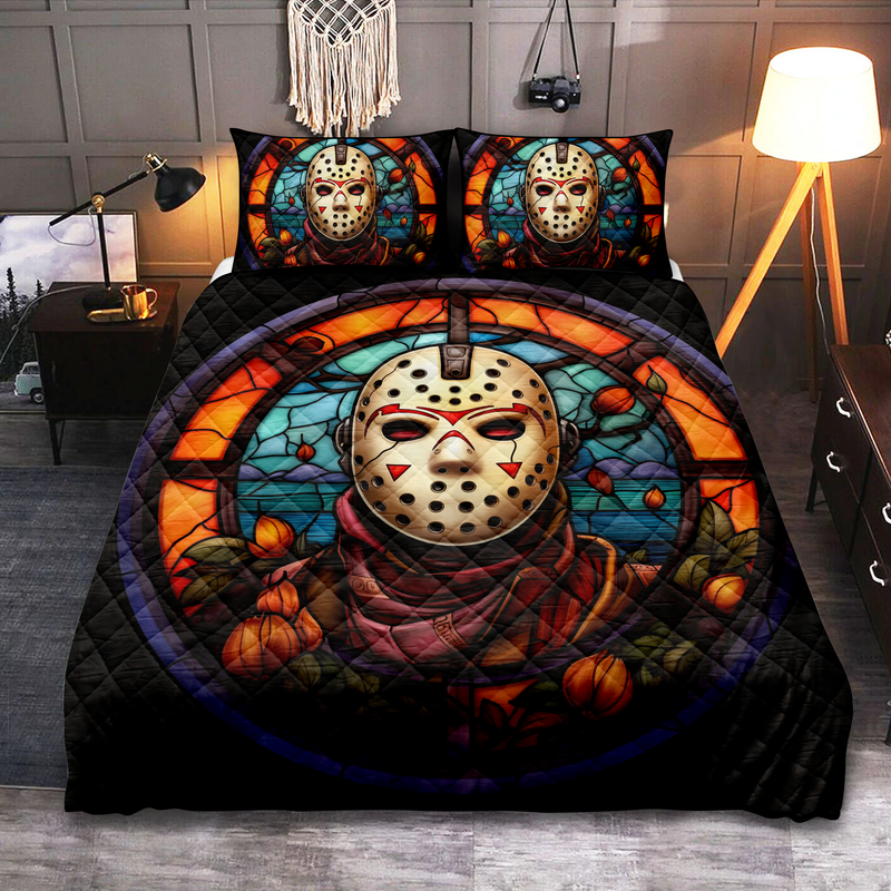 Horror Movie Jackson Vohorrie Stained Glass Quilt Bed Sets