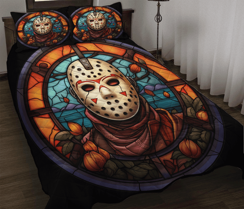 Horror Movie Jackson Vohorrie Stained Glass Quilt Bed Sets