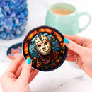 Jason Voorhees Horror Stained Glass Drink Coasters