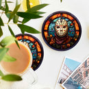 Jason Voorhees Horror Stained Glass Drink Coasters