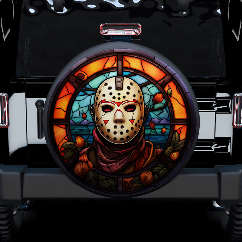 Horror Movie Jason Voorhees Stained Glass Car Spare Tire Cover