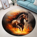 Horse Fire Round Rug